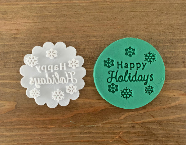 Happy Holidays - Cookie Stamp Embosser