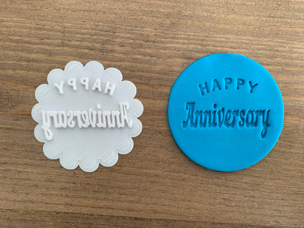 Happy Anniversary - Cookie Stamp Embosser