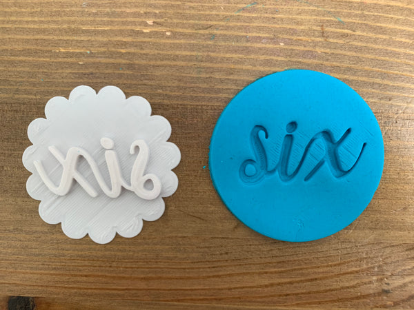 Six Cursive - Cookie Stamp Embosser