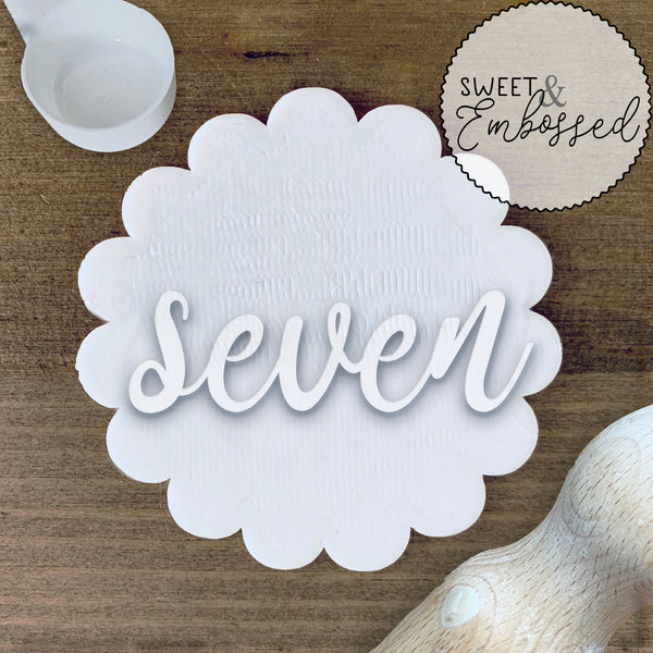 Seven Cursive - Cookie Stamp Embosser