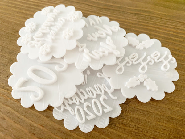 Six Cursive - Cookie Stamp Embosser