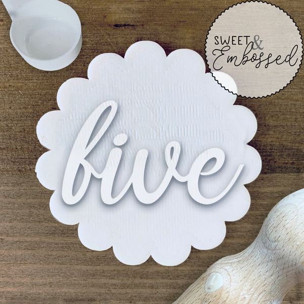 Five Cursive - Cookie Stamp Embosser