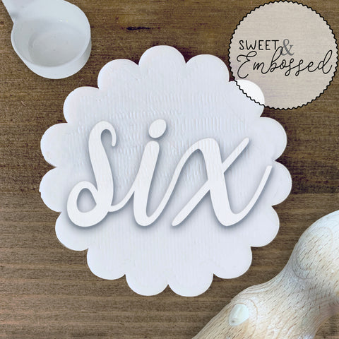 Six Cursive - Cookie Stamp Embosser